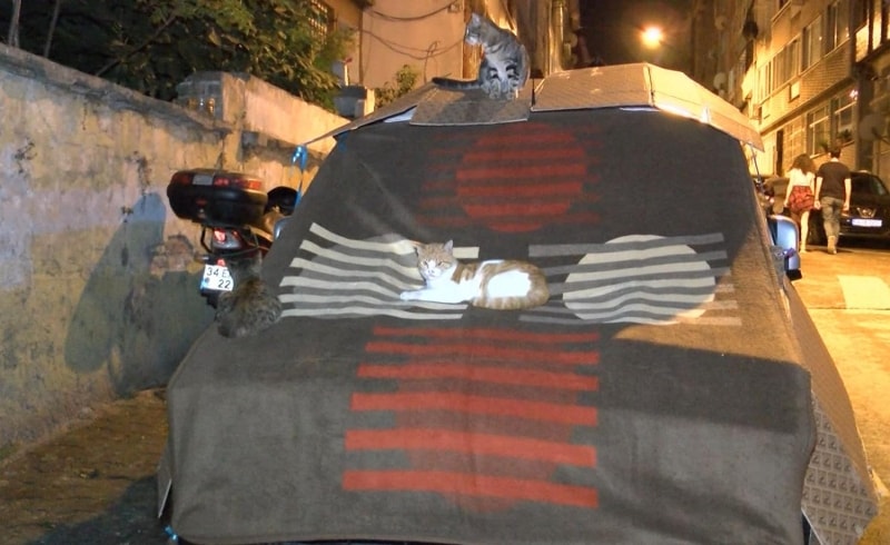 Uyarıdan sonra vatandaşlar araçlarını korumak için düğmeye bastı.