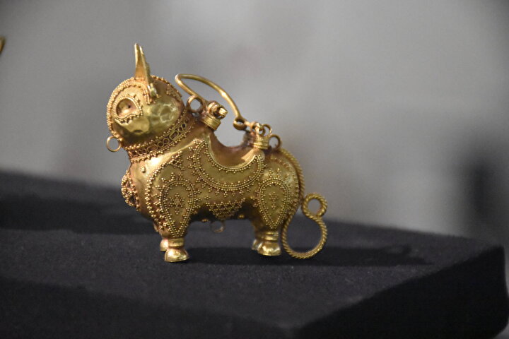 Üzerinde yıldız, damla ve hilal motifi bulunan 22 gram ağırlığındaki küpeler, gelecek yıl müzede sergilenecek.