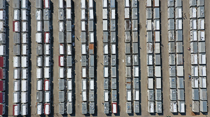 Öte yandan konteyner kent drone ile havadan görüntülendi.