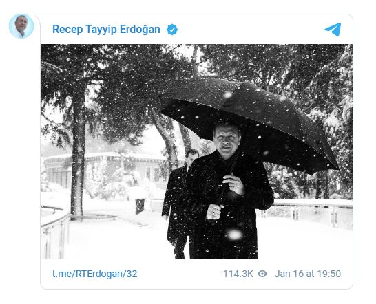 Erdoğan telegram foto paylaşımı