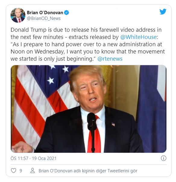 Trump Veda konuşması yaptı