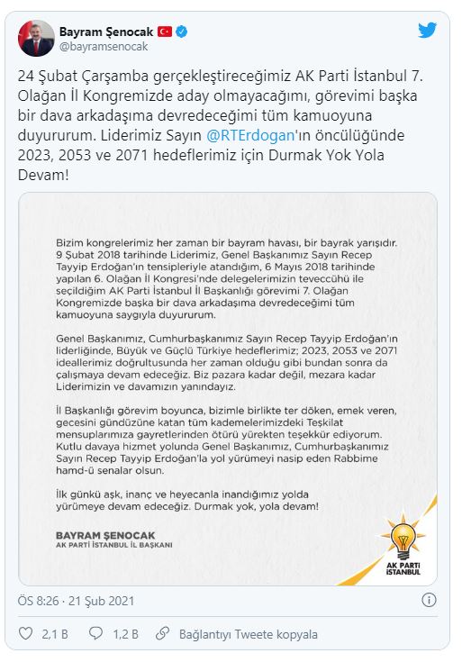 AK Parti İstanbul İl Başkanı Osman Nuri Kabaktepe oldu